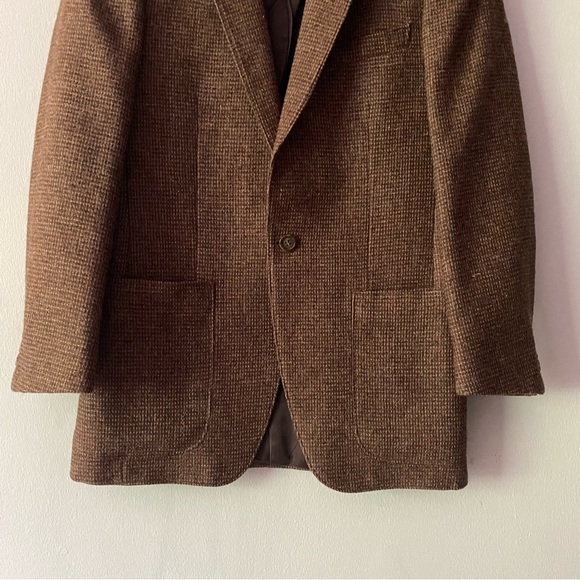 Jean Paul Germain Blazer Suit Jacket Single Button Long Sleeve Tweed Brown - Picture 2 of 8